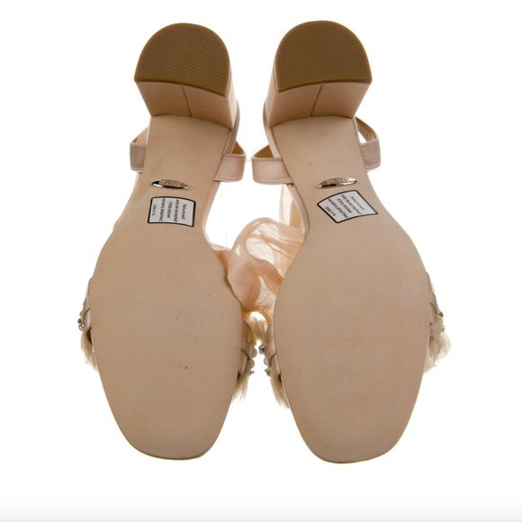 NEW in box BADGLEY MISCHKA Satin Printed Slingback Sandals 9.5 - Picture 6 of 7